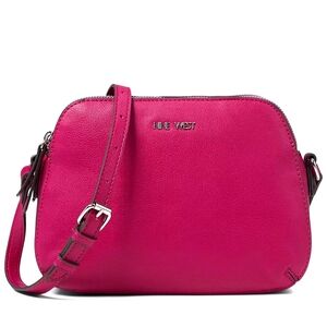 🆕 Nine West Brie Mini Dome Crossbody Zip Closure Bag Berry Pink Color